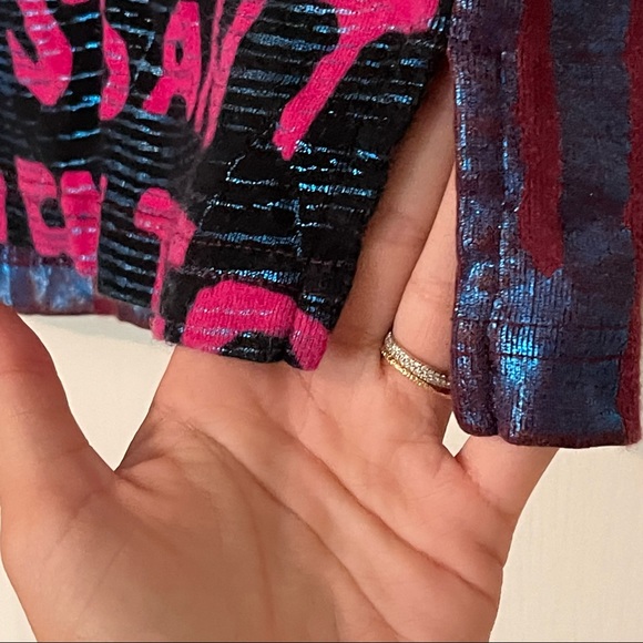 CUSTO Barcelona Vintage ‘90 Art Skirt with Metallic Reflective Pattern - Picture 6 of 12